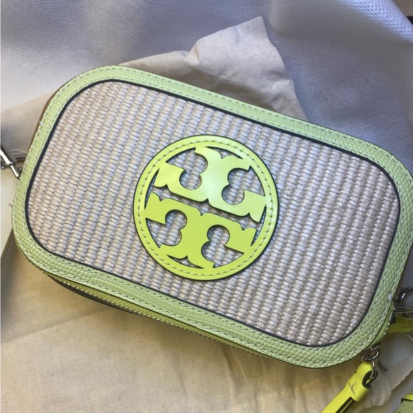 SOLD NWT Tory Burch Mini Miller Raffia Crossbody Bag - Picture 7 of 15